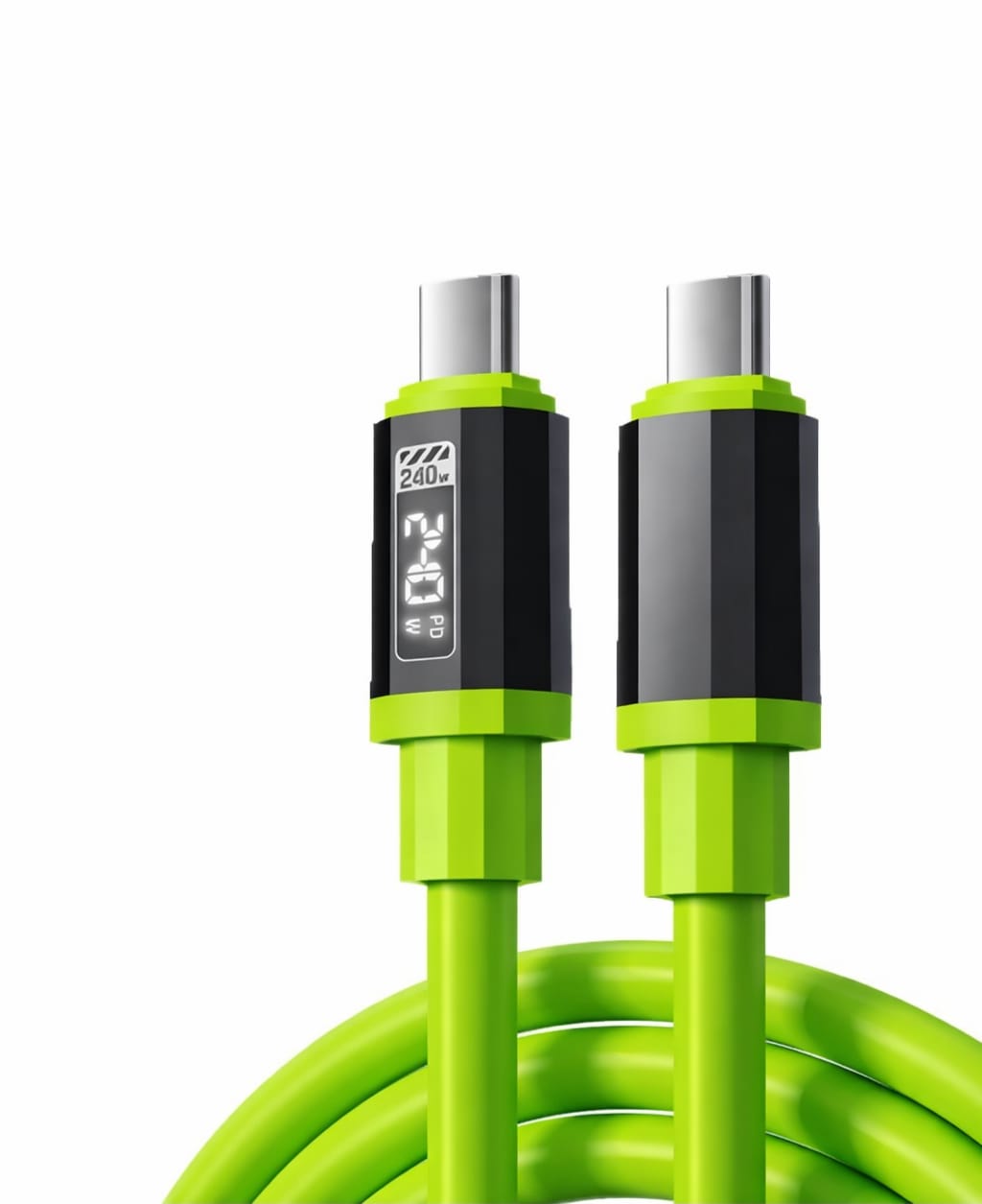 240W USB-C to USB-C Fast Charging Cable – Power Delivery, LED Display, Heavy Duty Braided Design - Image 6