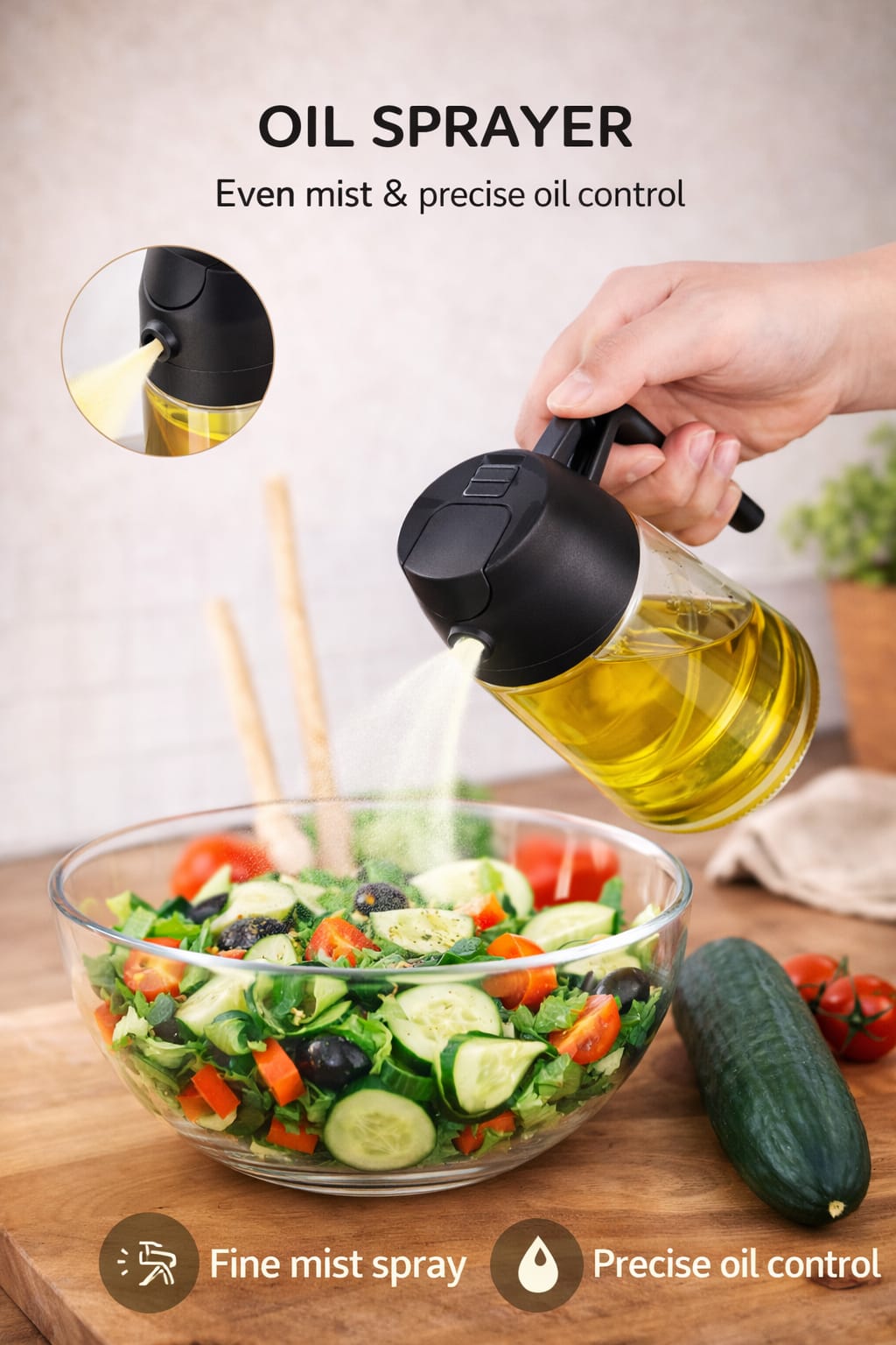Premium Oil Dispenser Bottle 470ml – Leak-Proof Kitchen Pourer (Durable Plastic) - Image 3