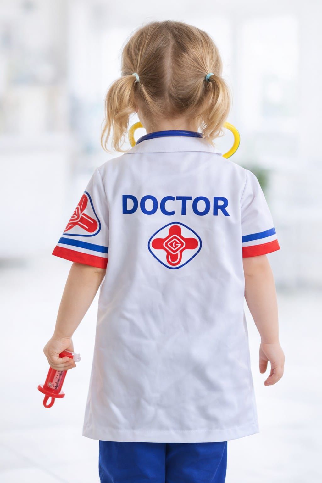 Kids Doctor Costume Set (Age 3+) – Premium Medical Role Play Outfit with Stethoscope & Syringe - Image 3