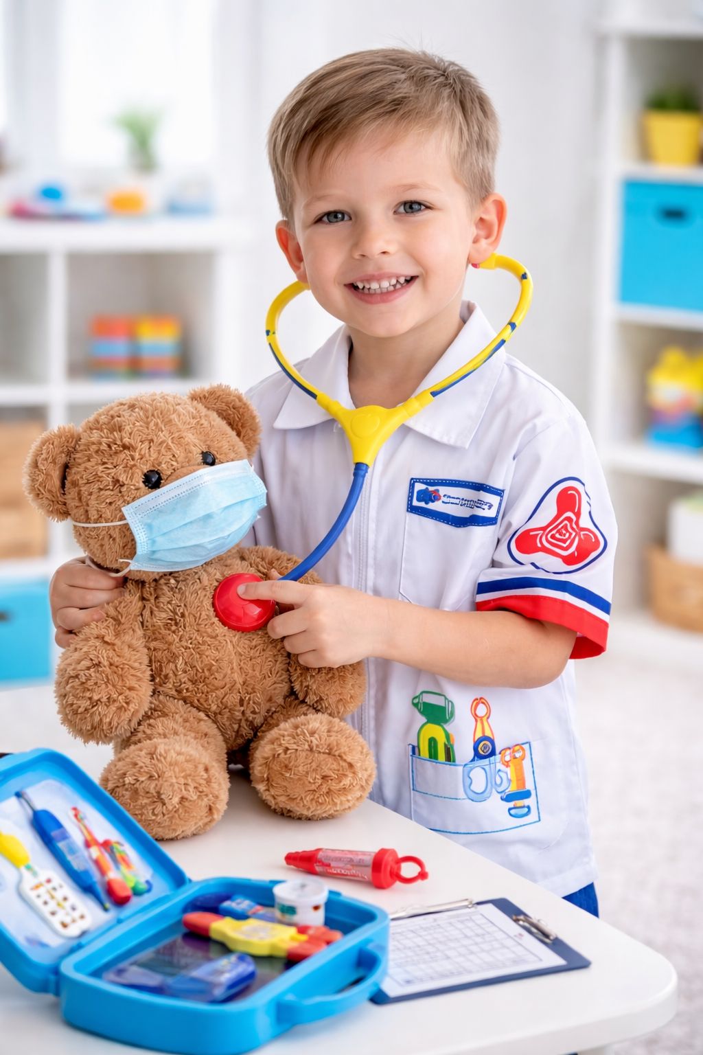 Kids Doctor Costume Set (Age 3+) – Premium Medical Role Play Outfit with Stethoscope & Syringe - Image 7