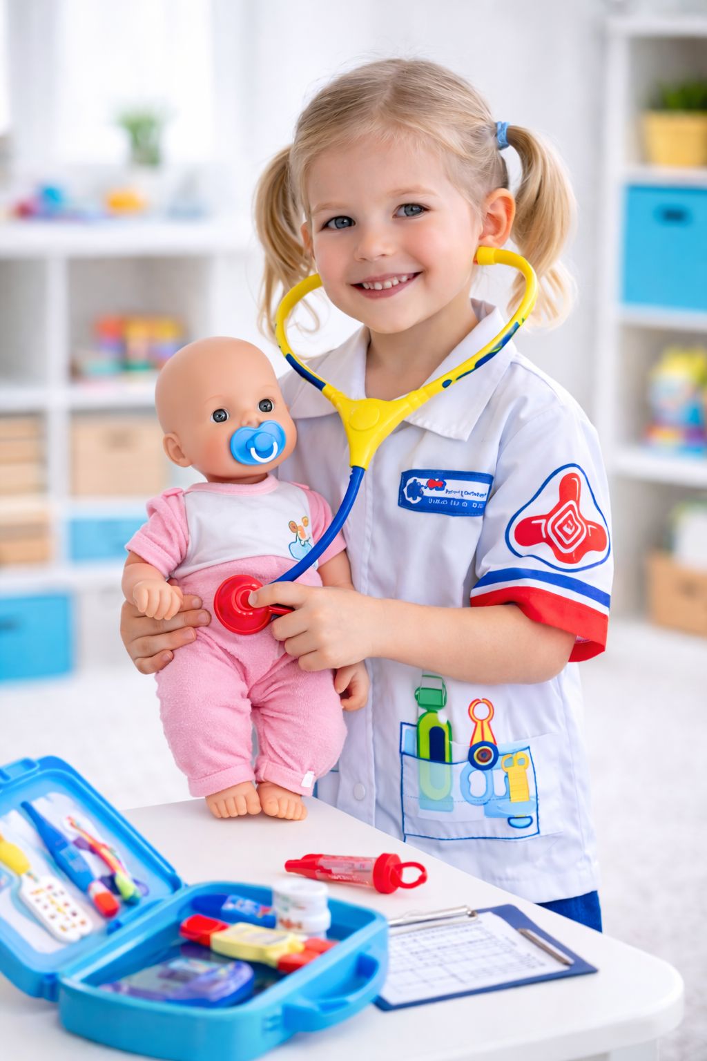 Kids Doctor Costume Set (Age 3+) – Premium Medical Role Play Outfit with Stethoscope & Syringe - Image 4